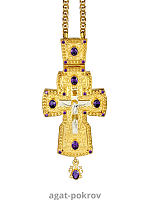2.10.0058лп/1лп Крест наперсный в позолоте с цепью