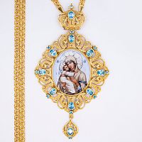 2.7.1591лп-2/1лп Панагия в позолоте с цепью