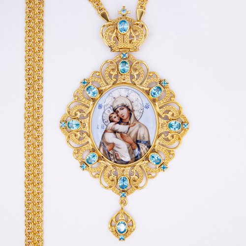 2.7.1591лп-2/1лп Панагия в позолоте с цепью