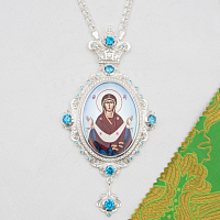 2.7.2563л-2/1л Панагия латунная со вставками в серебрении