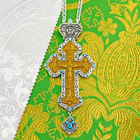 2.10.0420лр-13/1л Крест наперсный с деревянным образом и цепью