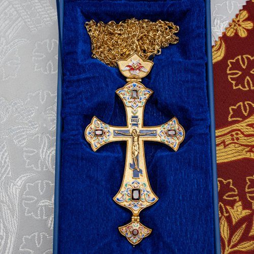 2.10.0628лпэ/1лп Наперсный крест в позолоте фото 6