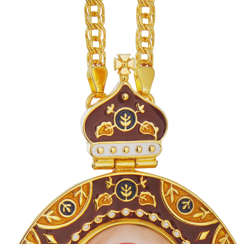 2.7.2376лпэ-2/1лп Панагия в позолоте с эмалью фото 3