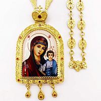2.7.1045лп-2/80лп Панагия в позолоте с цепью