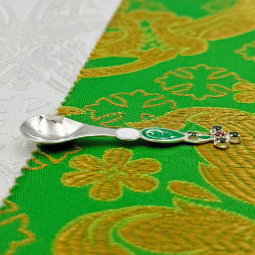 2.7.0082лэ Лжица малая латунная в серебрении фото 2