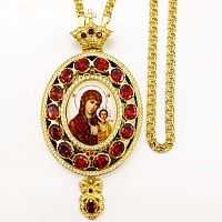 2.7.1364лп-2/1лп Панагия латунная в позолоте и цепью