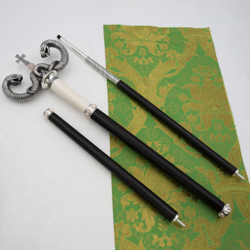 2.7.2443лнрч Жезл латунный в серебрении с натуральными камнями фото 8