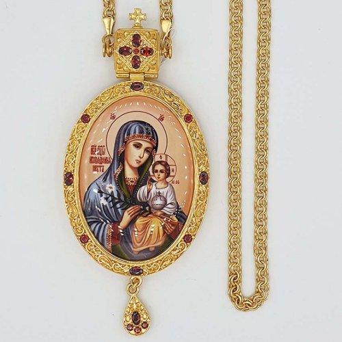 2.7.1283лп-2/1лп Панагия латунная в позолоте с цепью 2.7.1283лп-2/1лп Панагия латунная в позолоте с цепью