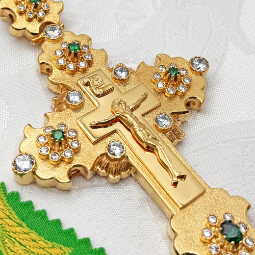 2.10.0632лп/1лп Крест наперсный в позолоте фото 3