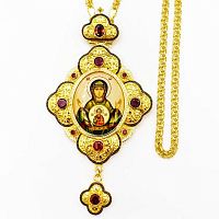 2.7.1289лп-2/1лп Панагия латунная в позолоте с цепью