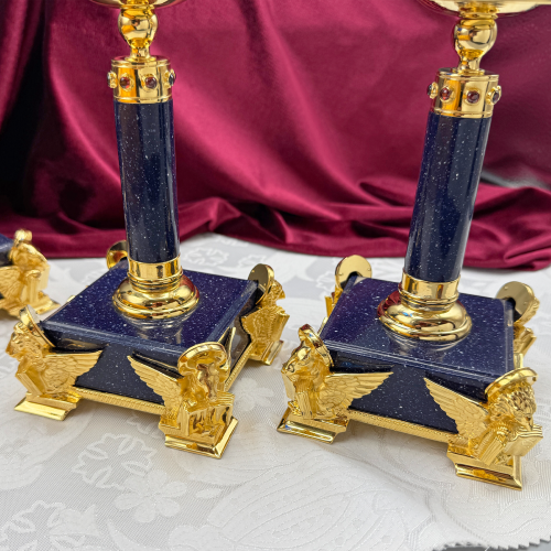 2.7.2663лпч Подсвечник в позолоте с акриловой ножкой фото 5