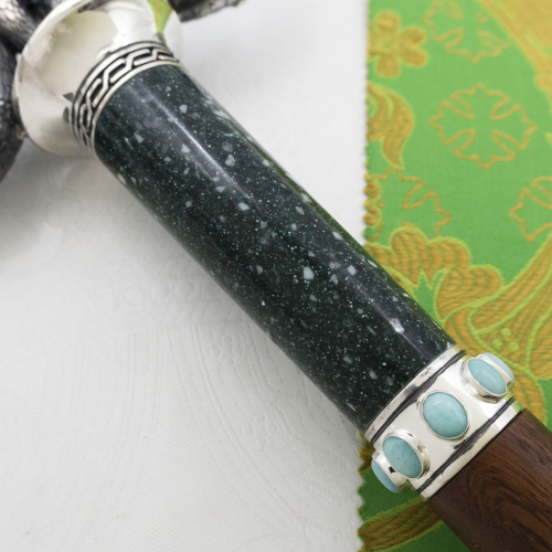 2.7.2443лнрч Жезл латунный в серебрении с натуральными камнями фото 7 2.7.2443лнрч Жезл латунный в серебрении с натуральными камнями фото 7