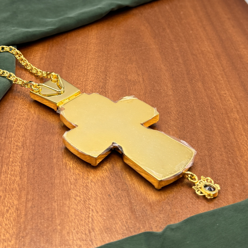 2.10.0058лп/1лп Крест наперсный в позолоте с цепью фото 3 2.10.0058лп/1лп Крест наперсный в позолоте с цепью фото 3