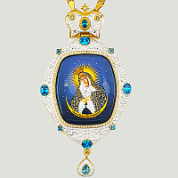 2.7.1281лф-2/1лп Панагия латунная в позолоте с цепью