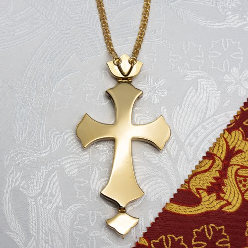 2.10.0628лпэ/1лп Наперсный крест в позолоте фото 5