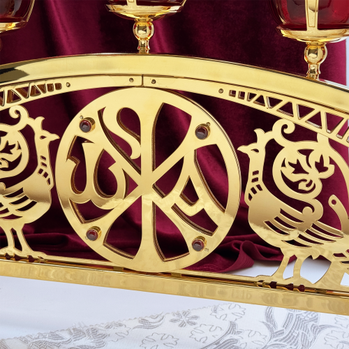 2.7.2603лп Семисвечник латунный в позолоте фото 6