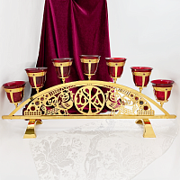 2.7.2603лп Семисвечник латунный в позолоте