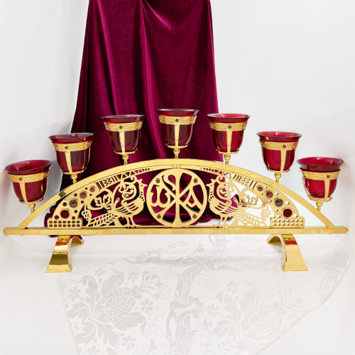 2.7.2603лп Семисвечник латунный в позолоте