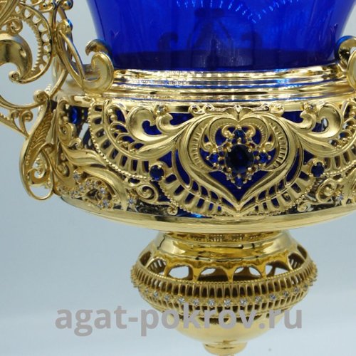 2.7.0345лп/91лп Лампада латунная подвесная в позолоте фото 2 2.7.0345лп/91лп Лампада латунная подвесная в позолоте фото 2