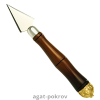 2.7.0776лпм-4 Копие малое с деревянной ручкой и латунным наконечником в позолоте