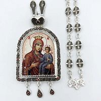 2.7.1045л-2/80л Панагия латунная с родированием и цепью