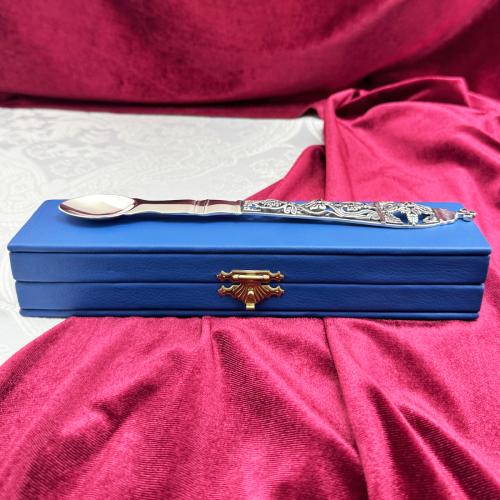 2.7.0712лр Лжица латунная в серебрении со вставками фото 2 2.7.0712лр Лжица латунная в серебрении со вставками фото 2