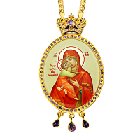 2.7.0312лп-2/1лп Панагия латунная в позолоте с цепью арт. 2.7.0201лп