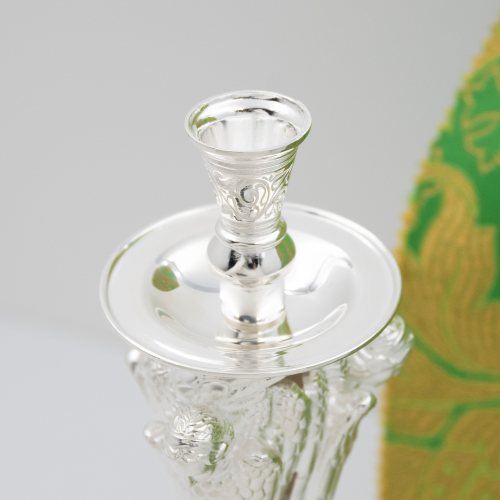 2.7.1717л Подсвечник напрестольный в серебрении фото 3 2.7.1717л Подсвечник напрестольный в серебрении фото 3