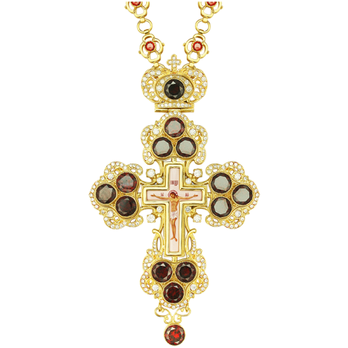 2.10.0126лп-2/62лп Крест латунный в позолоте с цепью 2.10.0126лп-2/62лп Крест латунный в позолоте с цепью