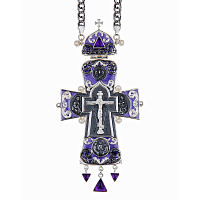 2.10.0542лнрэ/113лр Крест наперсный с натуральными камнями