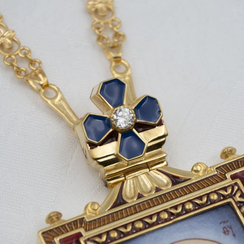 2.7.2708лп-18/155лп-М Панагия латунная в позолоте фото 5 2.7.2708лп-18/155лп-М Панагия латунная в позолоте фото 5