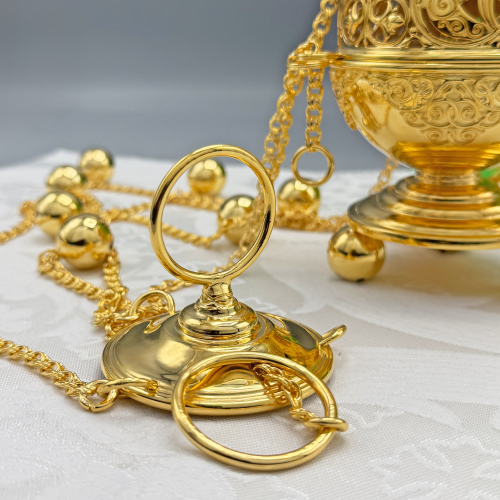 2.7.2892лп Кадило латунное в позолоте фото 8