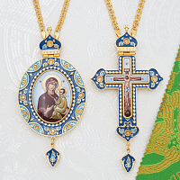 2.7.2376лпэ-2/1лп-К Архиерейский наперсный комплект с эмалью в позолоте