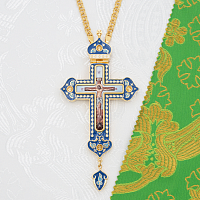 2.10.0562лпэ-2/1лп Крест наперсный латунный с эмалью в позолоте