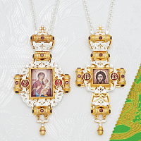 2.7.2483лфэ-2/1л-К Архиерейский наперсный комплект в позолоте с эмалью