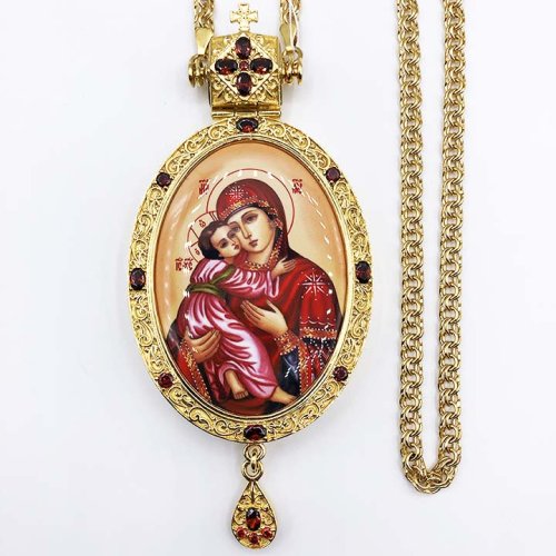 2.7.1283лп-2/1лп Панагия латунная в позолоте с принтом и цепью арт.2.7.0201лп 2.7.1283лп-2/1лп Панагия латунная в позолоте с принтом и цепью арт.2.7.0201лп