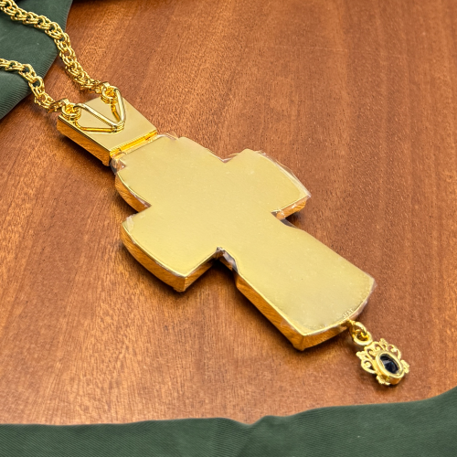 2.10.0058лп/1лп Крест наперсный в позолоте с цепью фото 8