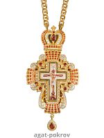 2.10.0327лп-2/1лп Крест латунный в позолоте с цепью