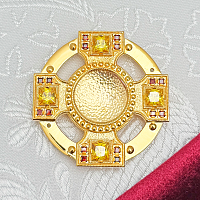 2.7.2813лп-32 Мощевик латунный в позолоте со вставками