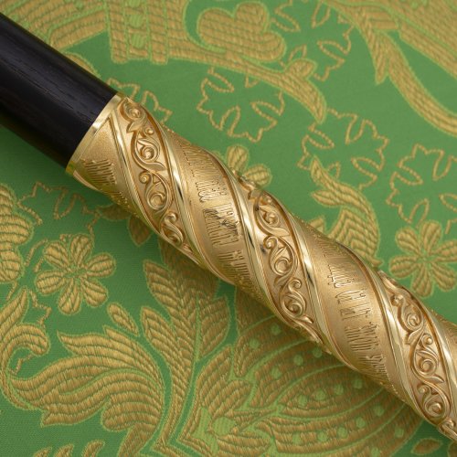 2.7.2722лп Жезл латунный с красными камнями в позолоте фото 2