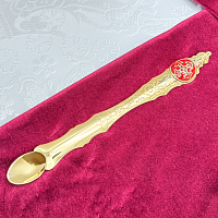 2.7.1094лпэ Лжица латунная в позолоте с эмалью