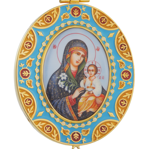 2.7.2376лпэ-2/1лп Панагия в позолоте с эмалью фото 3
