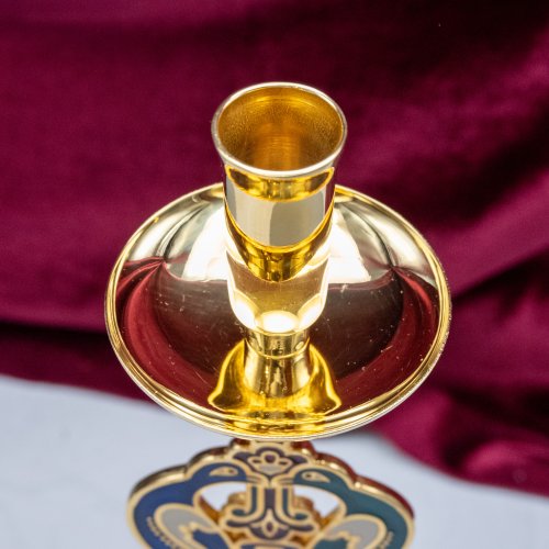 2.7.2673лпэ Подсвечник напрестольный в позолоте фото 3 2.7.2673лпэ Подсвечник напрестольный в позолоте фото 3