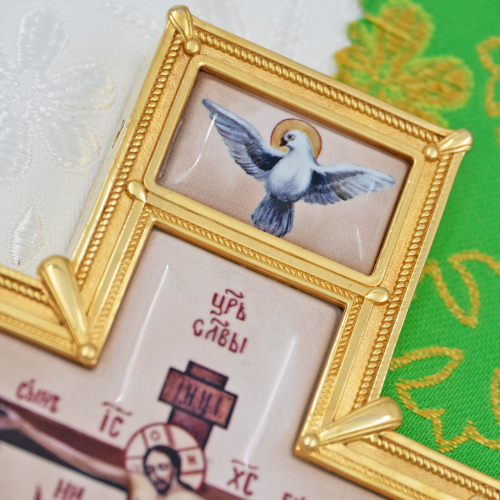 2.7.2835лп-2 Крест напрестольный латунный в позолоте фото 8