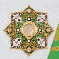 2.7.0631лф-М Мощевик латунный с вставками в позолоте и фрагментарным серебрением