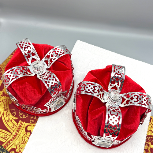 2.7.2839л-2-К Венцы венчальные латунные в серебрении - комплект фото 2 2.7.2839л-2-К Венцы венчальные латунные в серебрении - комплект фото 2