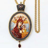 2.7.1145лп-2/1лп Панагия латунная в позолоте с цепью