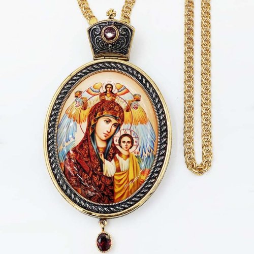 2.7.1145лп-2/1лп Панагия латунная в позолоте с цепью