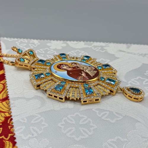 2.7.1579лп-1/1лп Панагия в позолоте с вставкой финифть фото 2