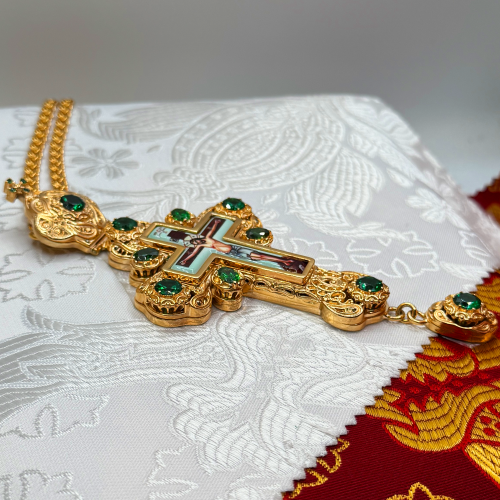 2.10.0170лп-2/1лп Крест наперсный в позолоте с цепью фото 2